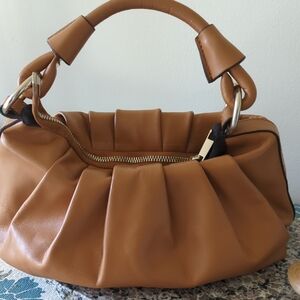 Italian Tan Leather Shoulder Bag